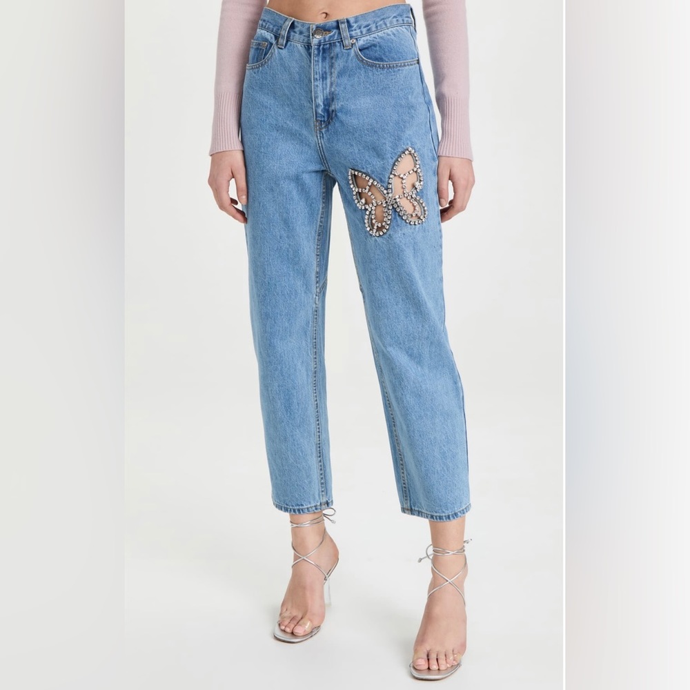 Area Butterfly Crystal Jeans